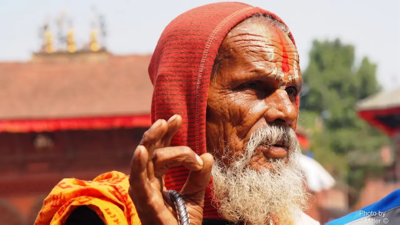 Sadhu Priester am Durbar Platz in Kathmandu
