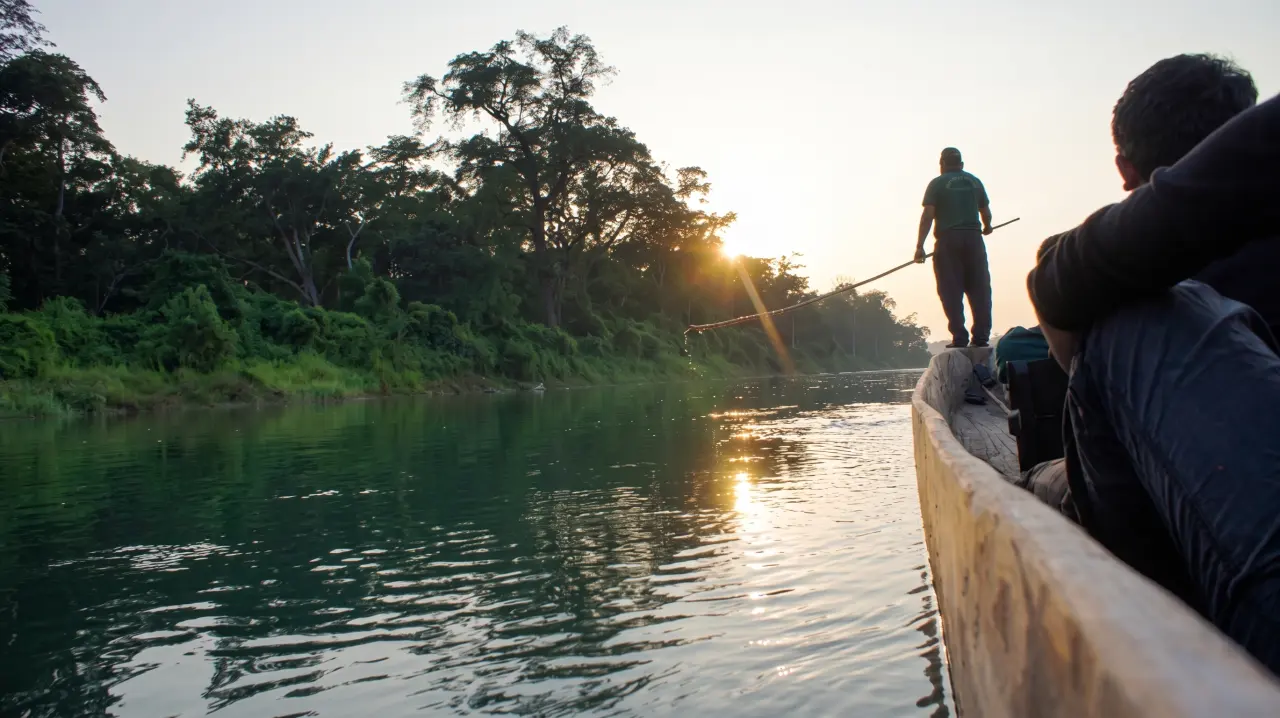 Flussfahrt im Rapti River, Chitwan