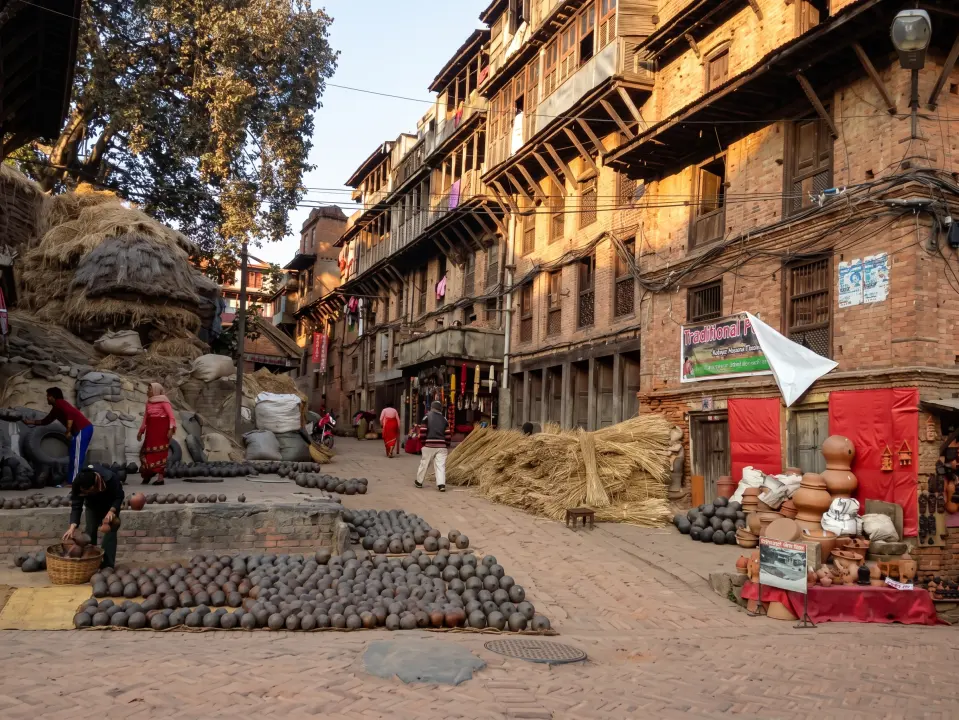 Geschäftsstrasse in Bhaktapur, Kathmandu