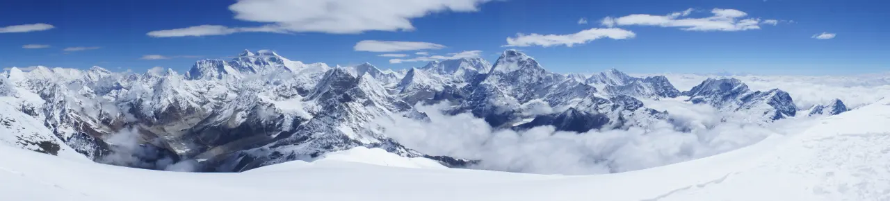 Mera-Peak, beste Sicht auf die Everest Range
