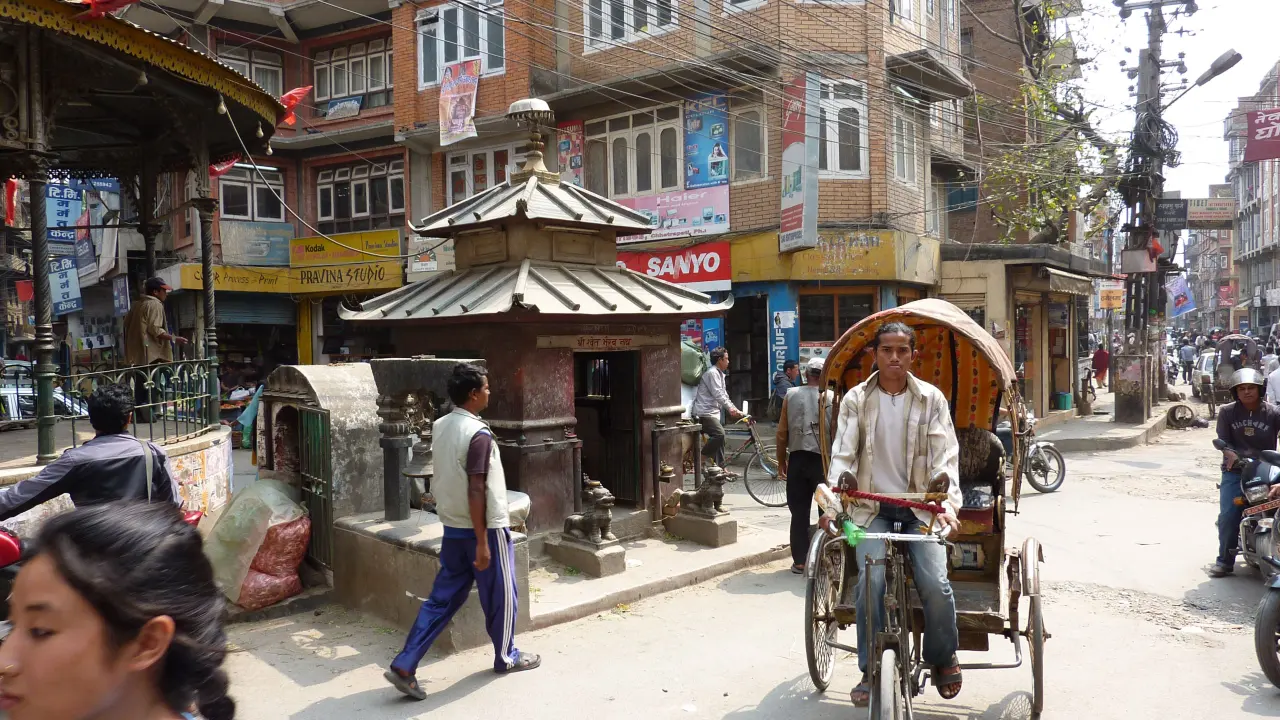 Rikscha in Thamel, Nepal Trekking