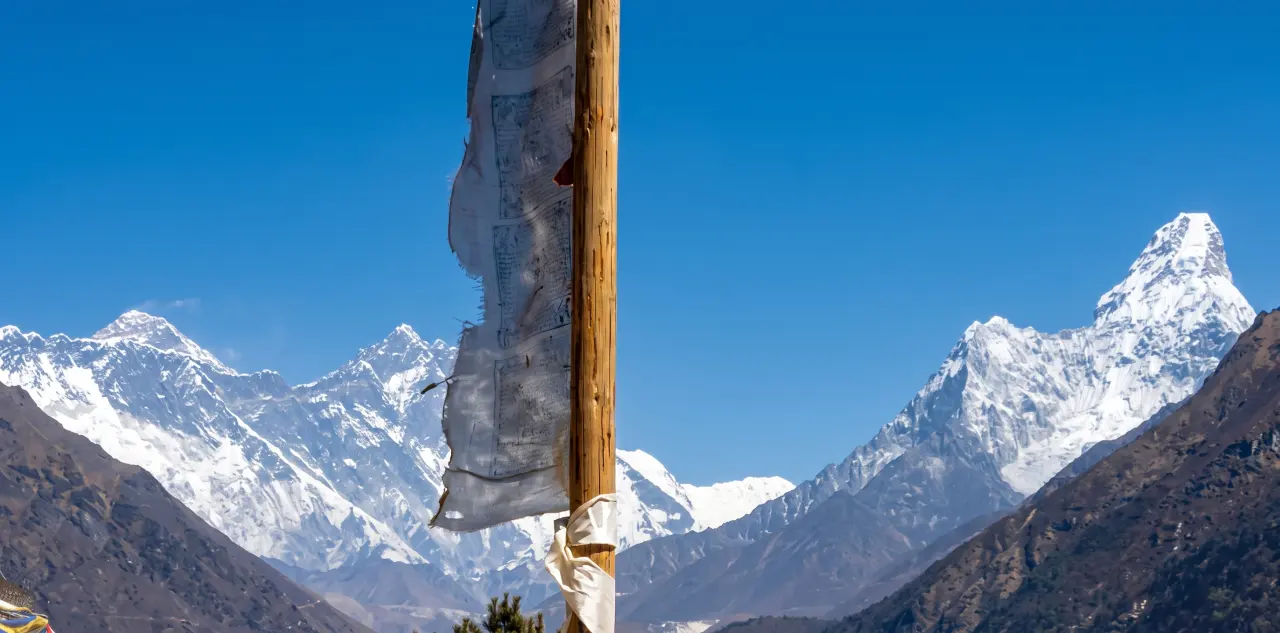 Blick auf die die Everest-Range