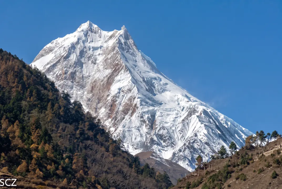 Der Manaslu Aussicht in Samgaon