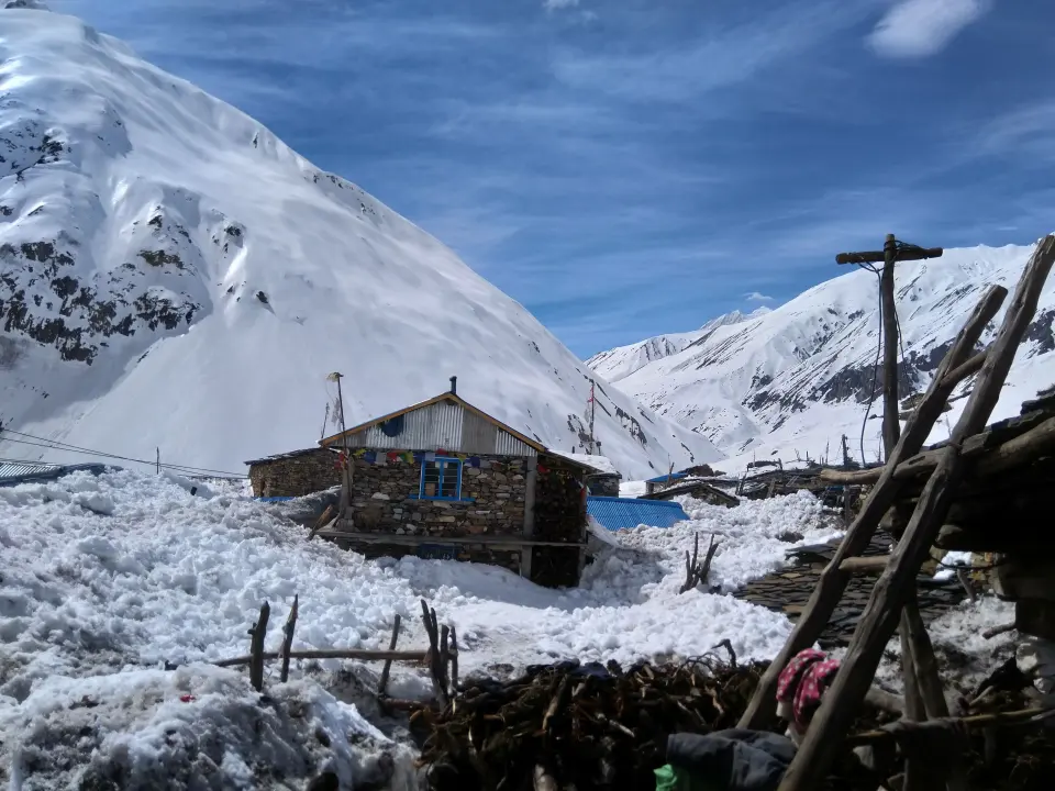 Sehr einfache Lodge auf dem Weg zum Larkya Pass, Manaslu Trekking