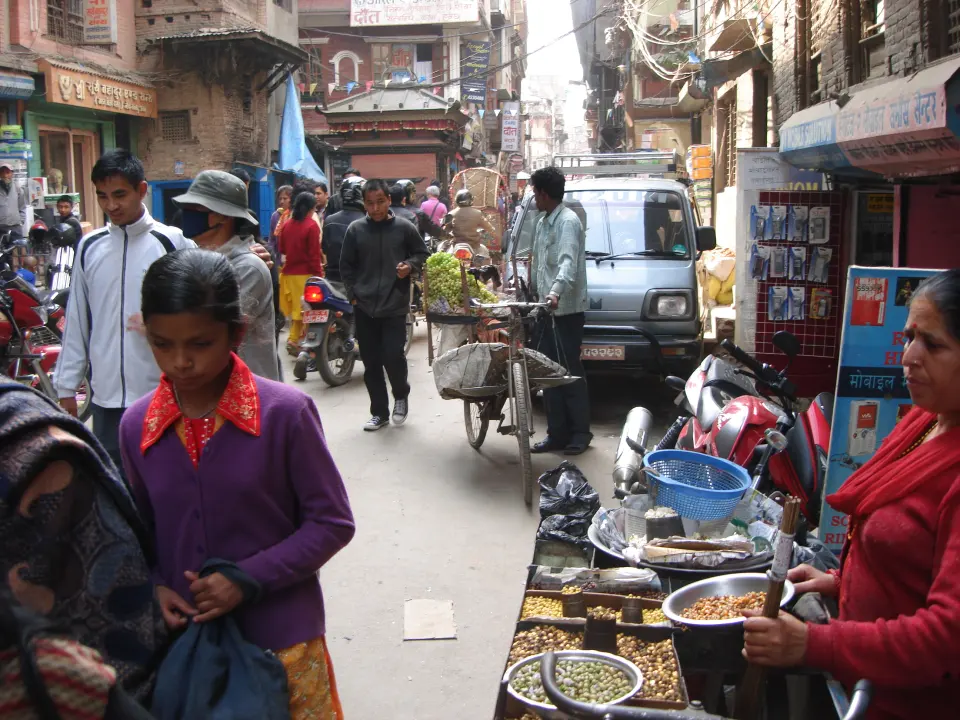 Das Touristenviertel Thamel in Kathmandu