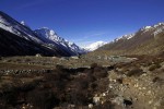 Blick auf Dingboche, am frühen Morgen auf dem Weg nach Chukung